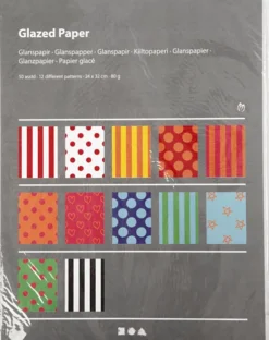 Glanspapir - 50 Ark - Mønstret - 24X32 CM - Forskellige Farver