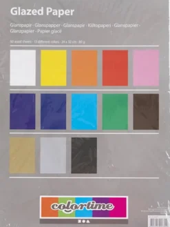 Glanspapir - 24X32 CM - 80 G - Forskellige Farver - 50 Ark