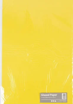 Glanspapir - 32X48 CM - 80 G - Gul - 25 Ark