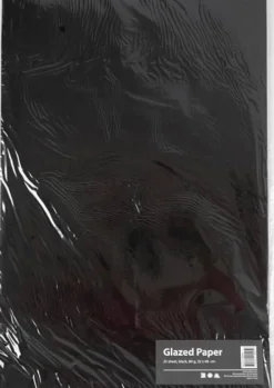 Glanspapir - 32X48 CM - 80 G - Sort - 25 Ark