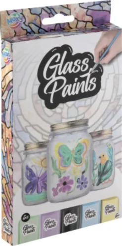 Glasmaling Sæt Med Pensel - 5X22 ML
