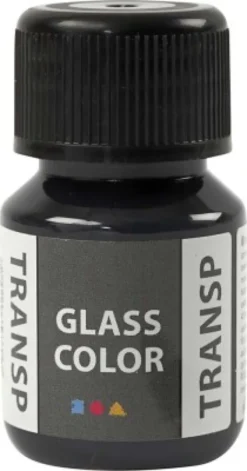 Glasmaling - Transparent - Sort - 30 ML