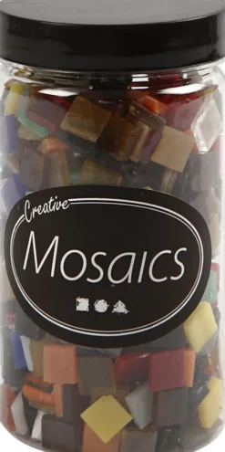 Glasmosaik - Str. 10X10 MM - Tykkelse 3 MM - 454 G
