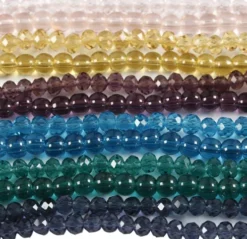 Glas- Og Facetperler - Ø 4 MM - Hulstr. 1 MM - 12X45 Stk