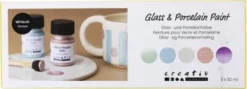 Glas- Og Porcelænsmaling - Metallic - Dækkende - Pastelfarver - 5X30 ML