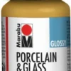 Glas Og Porcelænsmaling - Metallic Guld - Glossy - 15 ML