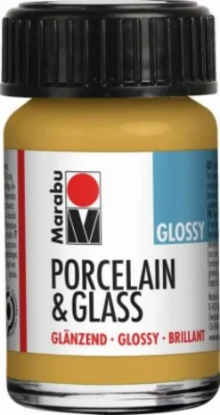 Glas Og Porcelænsmaling - Metallic Guld - Glossy - 15 ML