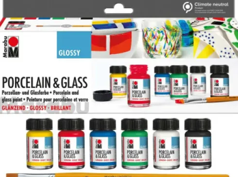 Glas Og Porcelænsmaling Sæt - Porcelain & Glass Glossy - 6X15 ML