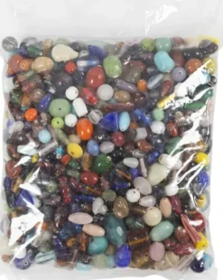 Glasperlemix - Str. 7-18 MM - Hulstr. 1 MM - Assorterede Farver - 1000 G