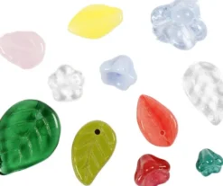 Glasperler - Blade - Blomster - Ø 6-17 MM - Hulstr. 0,5-1,5 MM - Assorterede Farver - 350 G