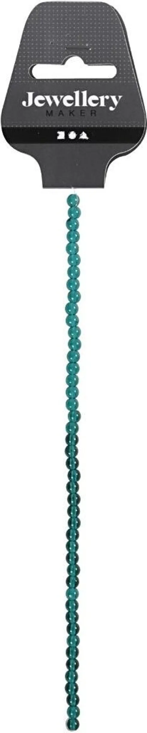 Glasperler - Ø 4 MM - Hulstr. 1 MM - Grøn - 45 Stk