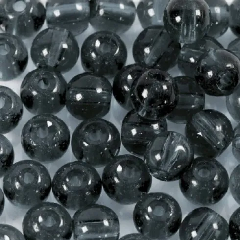 Glasperler - Ø 4 MM - Hulstr. 1 MM - Grå - 45 Stk