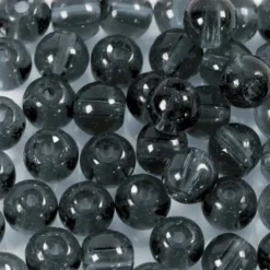 Glasperler - Ø 4 MM - Hulstr. 1 MM - Grå - 45 Stk