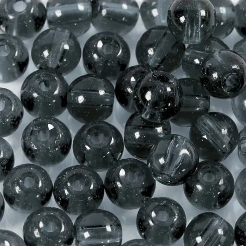 Glasperler - Ø 4 MM - Hulstr. 1 MM - Grå - 45 Stk