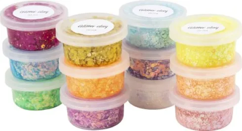 Glitter Clay - Assorterede Farver - 72X20 ML