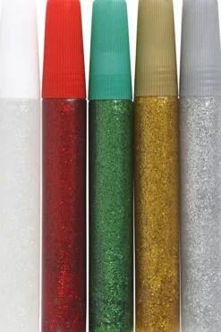 Glitterlim Sæt - 5 Farver - 5X10 ML