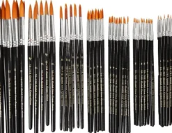 Gold Line Pensler - Nr. 1+2+4+8+12+18+22 - L 17-21 CM - B 1-7 MM - Rund - 7X12 Stk