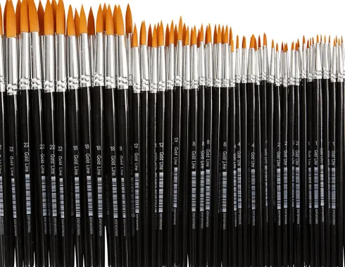 Gold Line Pensler - Nr. 1+2+4+8+12+18+22 - L 17-21 CM - B 1-7 MM - Rund - 7X12 Stk