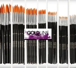 Gold Line Pensler - Nr. 1+2+4+8+12+18+22 - L 17-21 CM - B 1-7 MM - Rund - 7X12 Stk