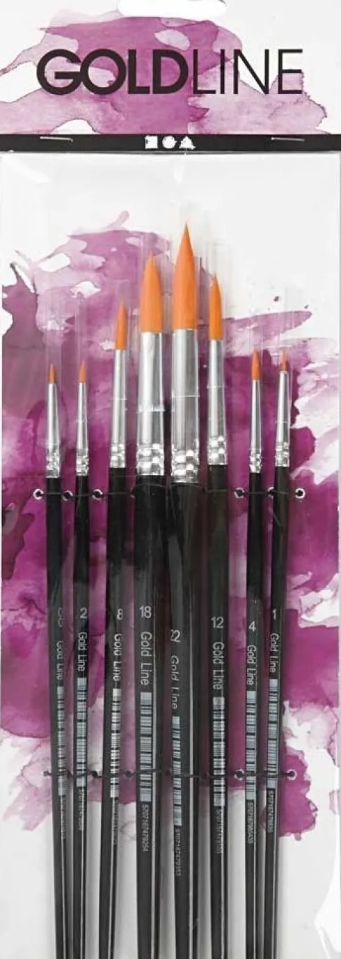Gold Line Pensler - Runde - 8 Stk. - Nr. 0-22 - B: 1,5-8 MM