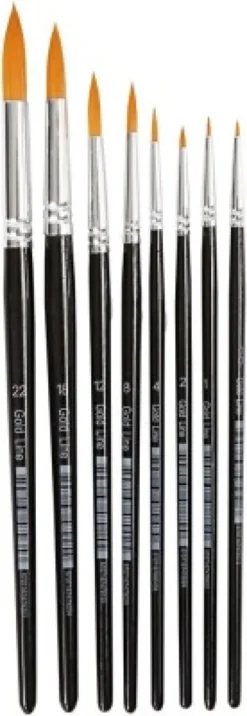 Gold Line Pensler - Runde - 8 Stk. - Nr. 0-22 - B: 1,5-8 MM
