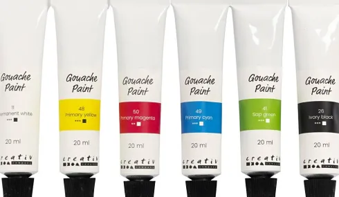 Gouache Maling - Standardfarver - 6X20 ML
