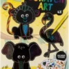 Grafix - Scratch Art Sæt Inkl. Stickers - Løve Elefant Pelikan