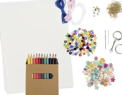 Gruppe DIY Kit Krympeplast - Uro - Halskæde - Armbånd - Nøgleringe - Assorterede Farver