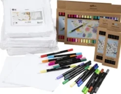 Gruppe DIY Kit Mal Din Egen Stofserviet - Str. 42X42 CM - Tykkelse 2,3+3,6 MM - Assorterede Farver - 60 Stk