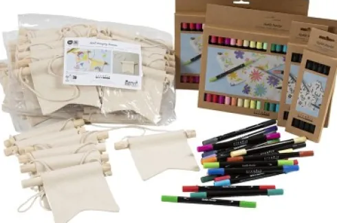 Gruppe DIY Kit Mal Dit Eget Banner - Str. 10,5X12 CM - Tykkelse 2,3+3,6 MM - Assorterede Farver - 60 Stk