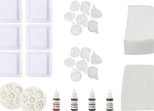 Gruppe DIY Kit Sæbefremstilling - Blå - Grøn - Orange - Pink