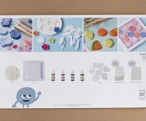 Gruppe DIY Kit Sæbefremstilling - Blå - Grøn - Orange - Pink