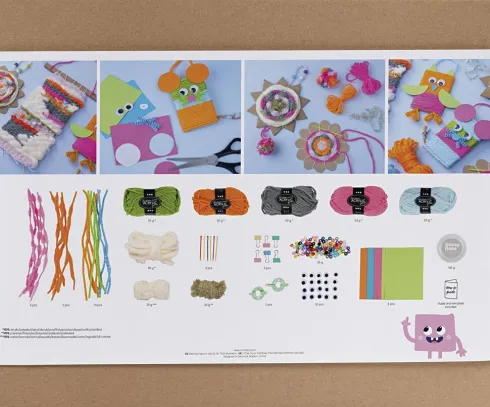 Gruppe DIY Kit Vævning - Vægophæng - Ophæng - Ugler - Mus - Assorterede Farver