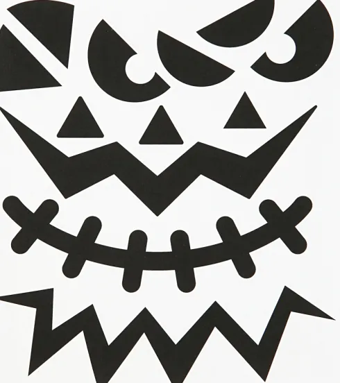Halloween Klistermærker - Store Ansigter