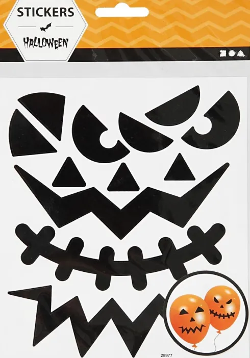 Halloween Klistermærker - Store Ansigter