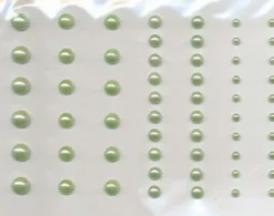 Halvperler - Selvklæbende - Grøn - 3-7 MM - 58 Stk