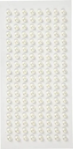 Halvperler - Selvklæbende - Ø 5 MM - Hvid - 144 Stk