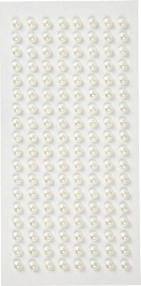 Halvperler - Selvklæbende - Ø 5 MM - Hvid - 144 Stk