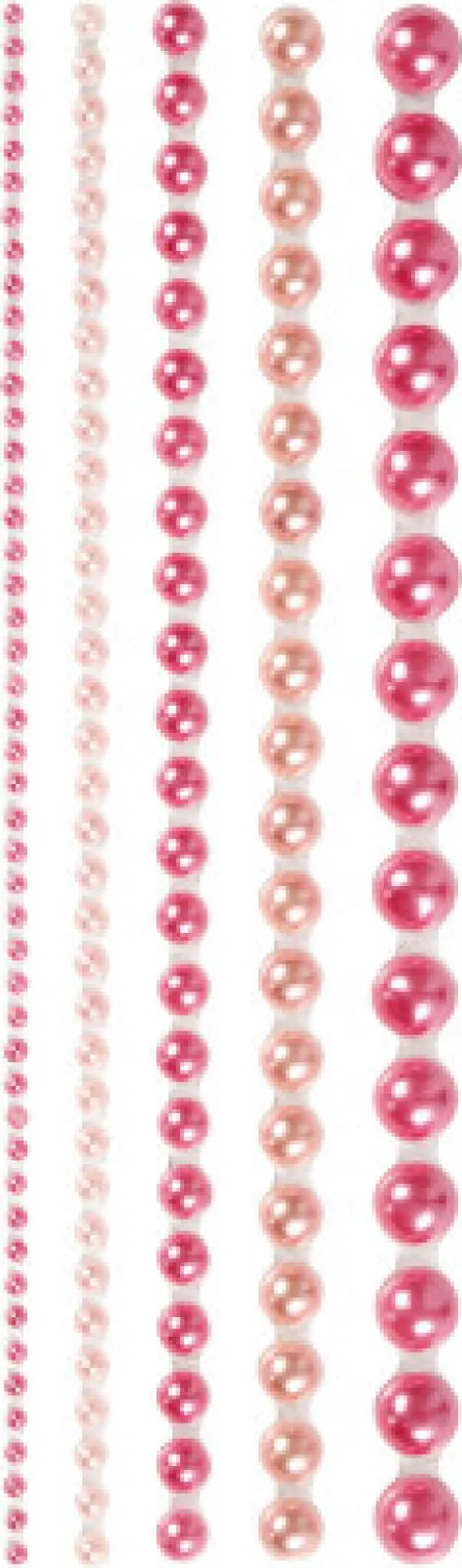 Halvperler - Selvklæbende - Pink - Str. 2-8 MM - 140 Stk