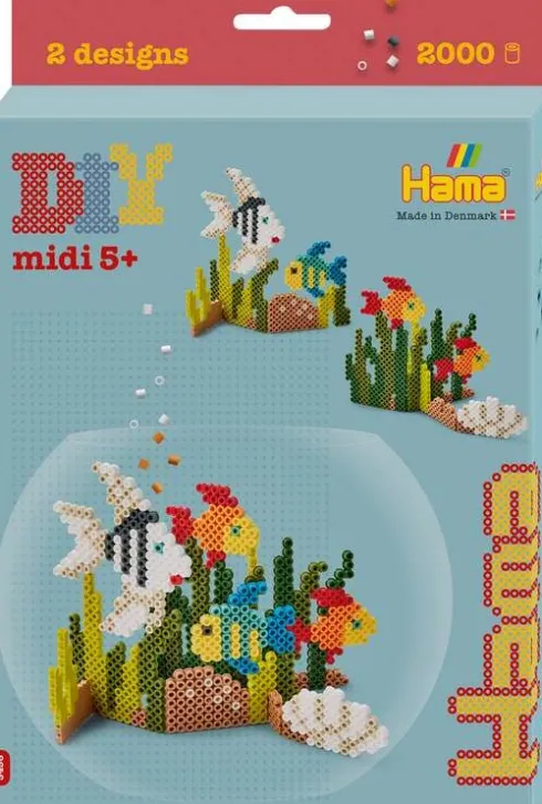 Hama 3456 - Akvarium - 2.000 DIY Midi Perler + Plade + Papir