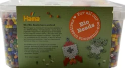 Hama Bio Midi Perlesæt - 15.000 Perler Og 1 Stjerne Plade I Bøtte - 1900