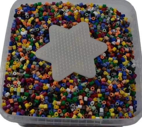 Hama Bio Midi Perlesæt - 15.000 Perler Og 1 Stjerne Plade I Bøtte - 1900