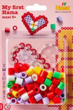 Hama 8985 - Hjerte - 100 Maxi Perler Og Plade - My First Hama