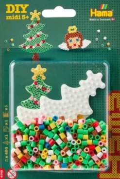 Hama 4142 - Lille Juletræ - 450 DIY Midi Perler + Plade + Papir