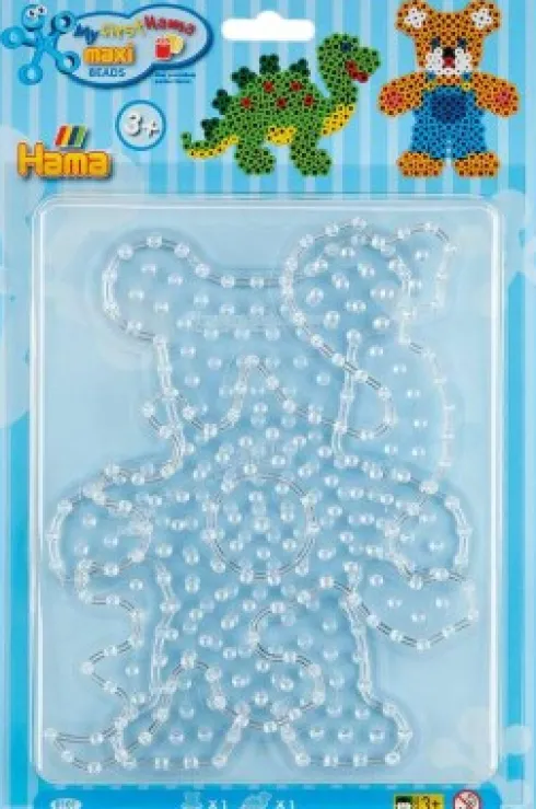 Hama Maxi Perleplader - Bamse Og Dinosaur - Transparent - 8101