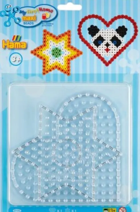 Hama Maxi Perleplader - Hjerte Og Stjerne - Transparent - 8105