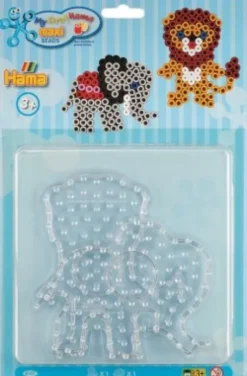 Hama Maxi Perleplader - Lille Elefant Og Løve - Transparent - 8107