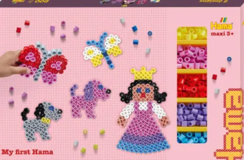 Hama Maxi Perler - My First Hama - Inkl. 900 Perler Og 3 Plader - 8717