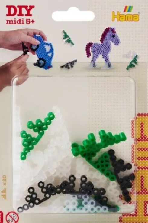 Hama Midi Perlefødder - 20 Stk - Forskellige Farver - 4906