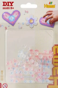 Hama Midi Perler - Gems - Gennemsigtig Blå Rosa - 12 Stk - 4905